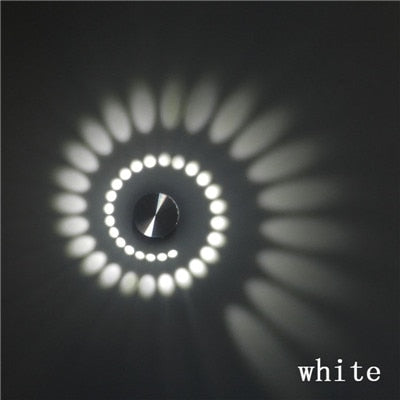 Unique spiral LED wall/ceiling lamp. Multi-color, energy-saving ambient glow for modern home decor.