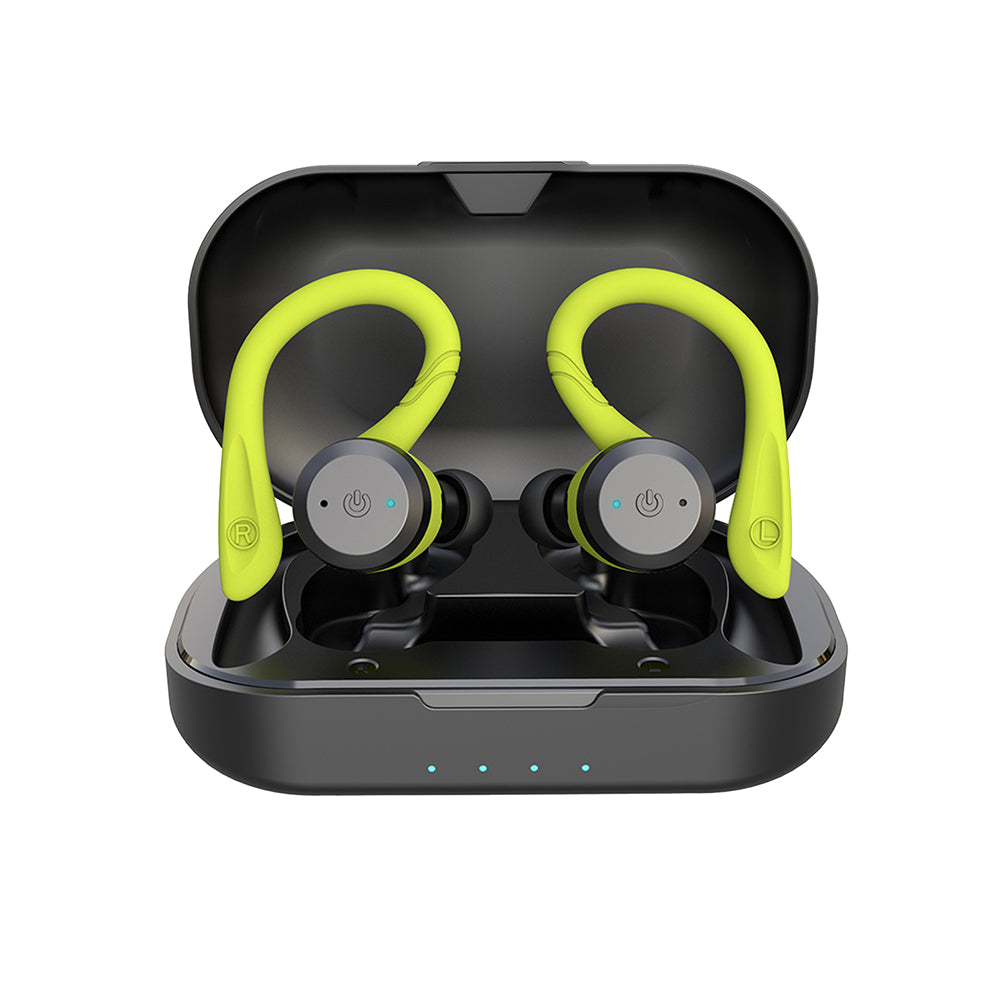 Long-lasting wireless sport earbuds with 20-hour playtime. Waterproof design for gym and outdoor adventures.