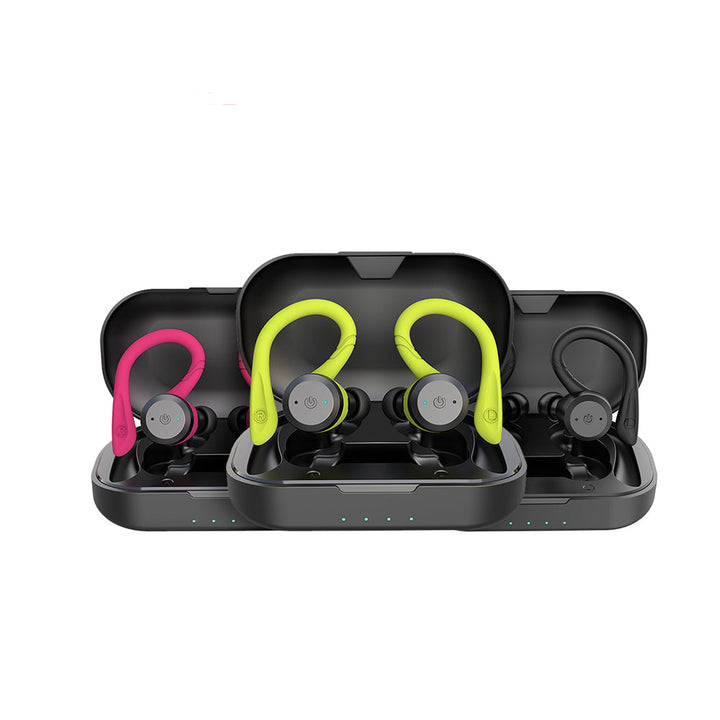 Sleek unisex wireless Bluetooth earbuds, waterproof for sports. Experience 20 hours of premium sound during workouts.