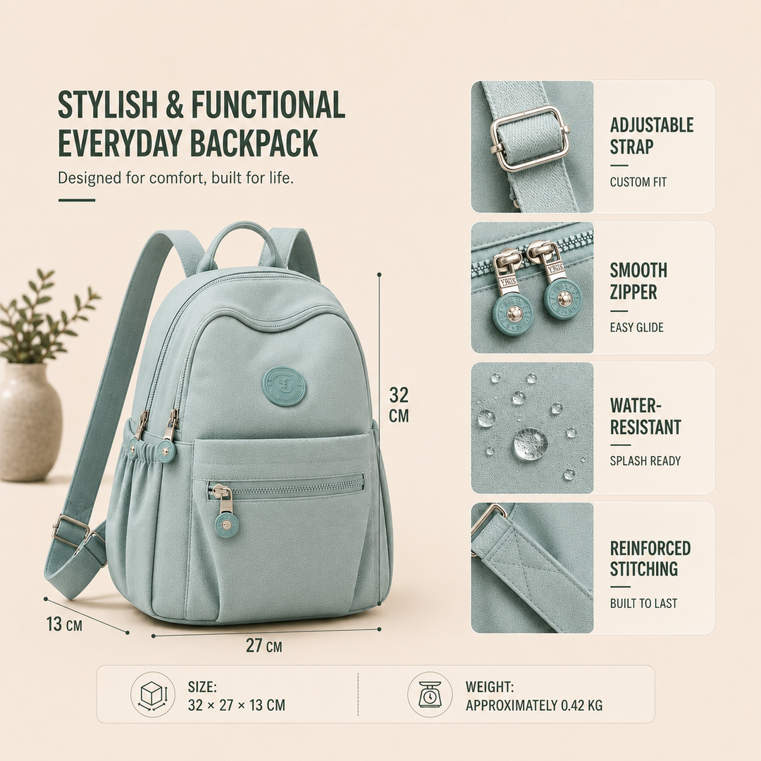 Durable & lightweight nylon mini backpack, a perfect small everyday carry bag for adults.