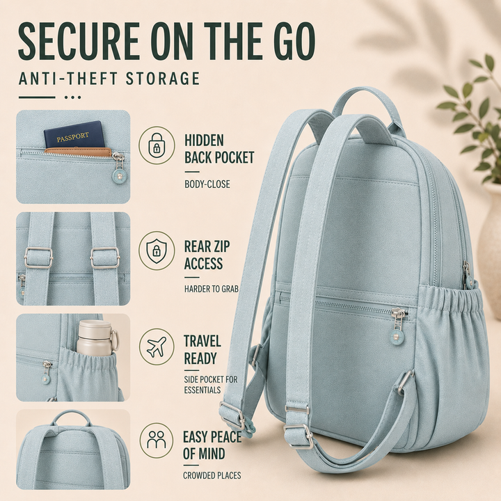 Unisex mini nylon backpack with secure zipper closure, compact for daily essentials & light travel.