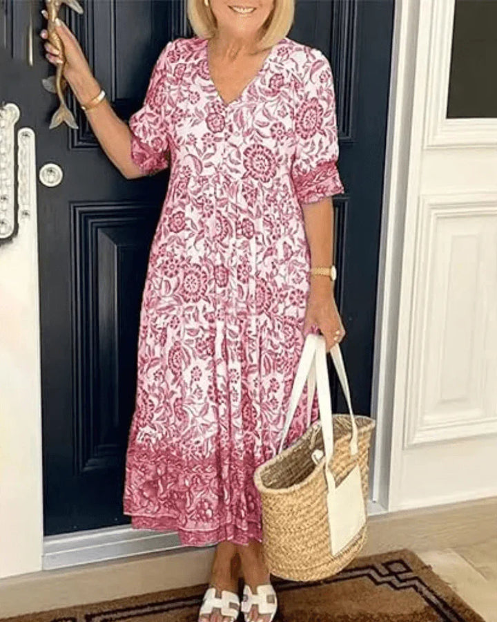 Floral Tiered Midi Dress