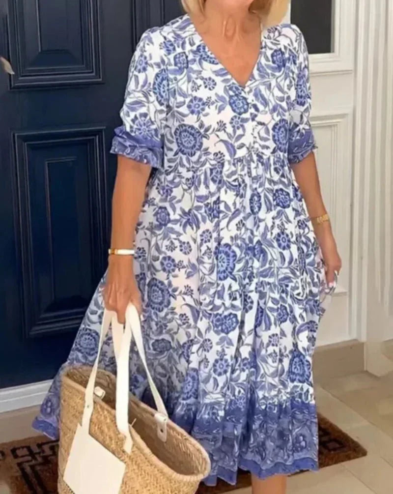 Floral Tiered Midi Dress