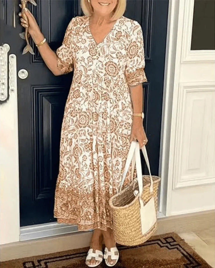 Floral Tiered Midi Dress