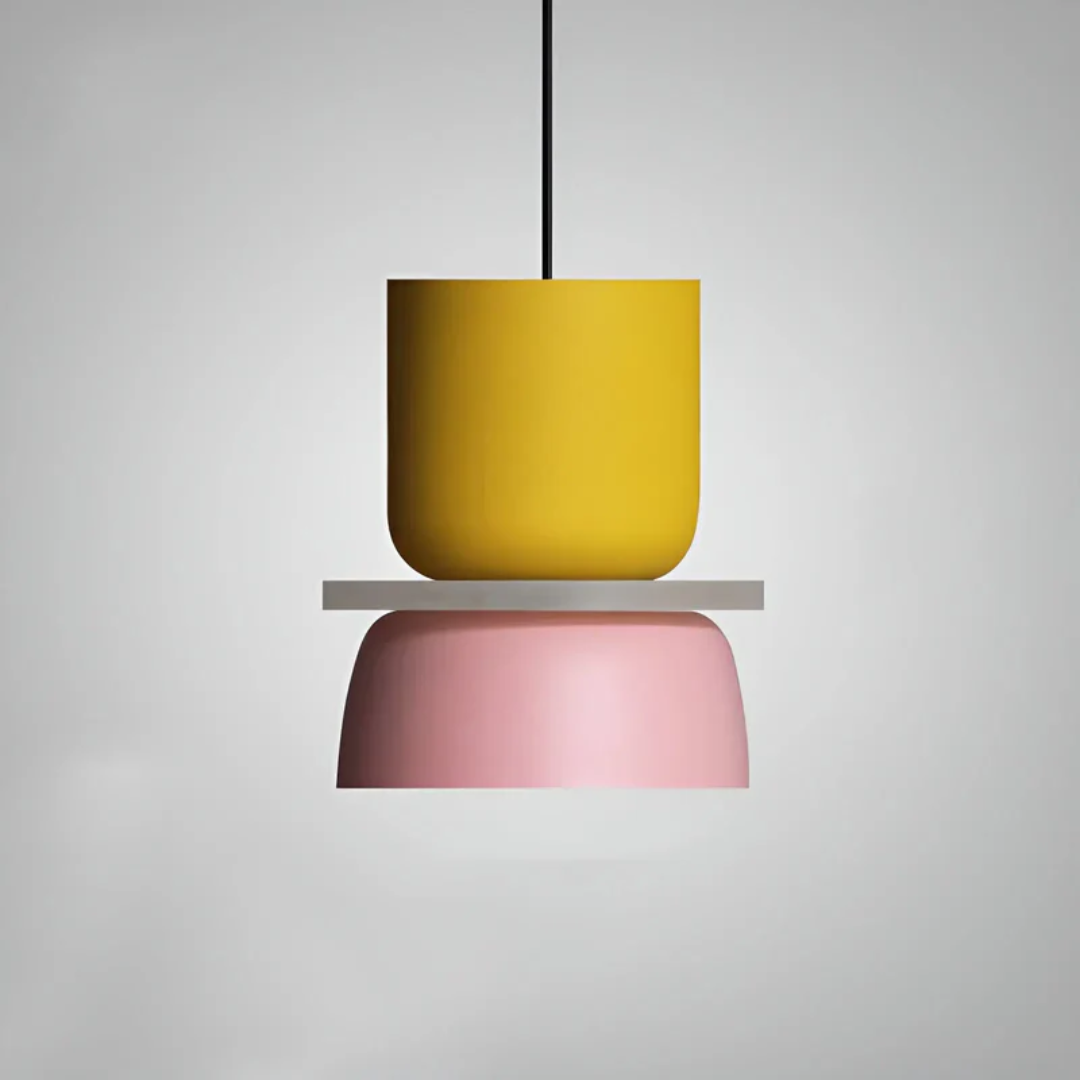VividGlow macaron LED pendant light casting warm ambient light