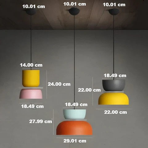 VividGlow macaron LED pendant light, enhancing home decor with color