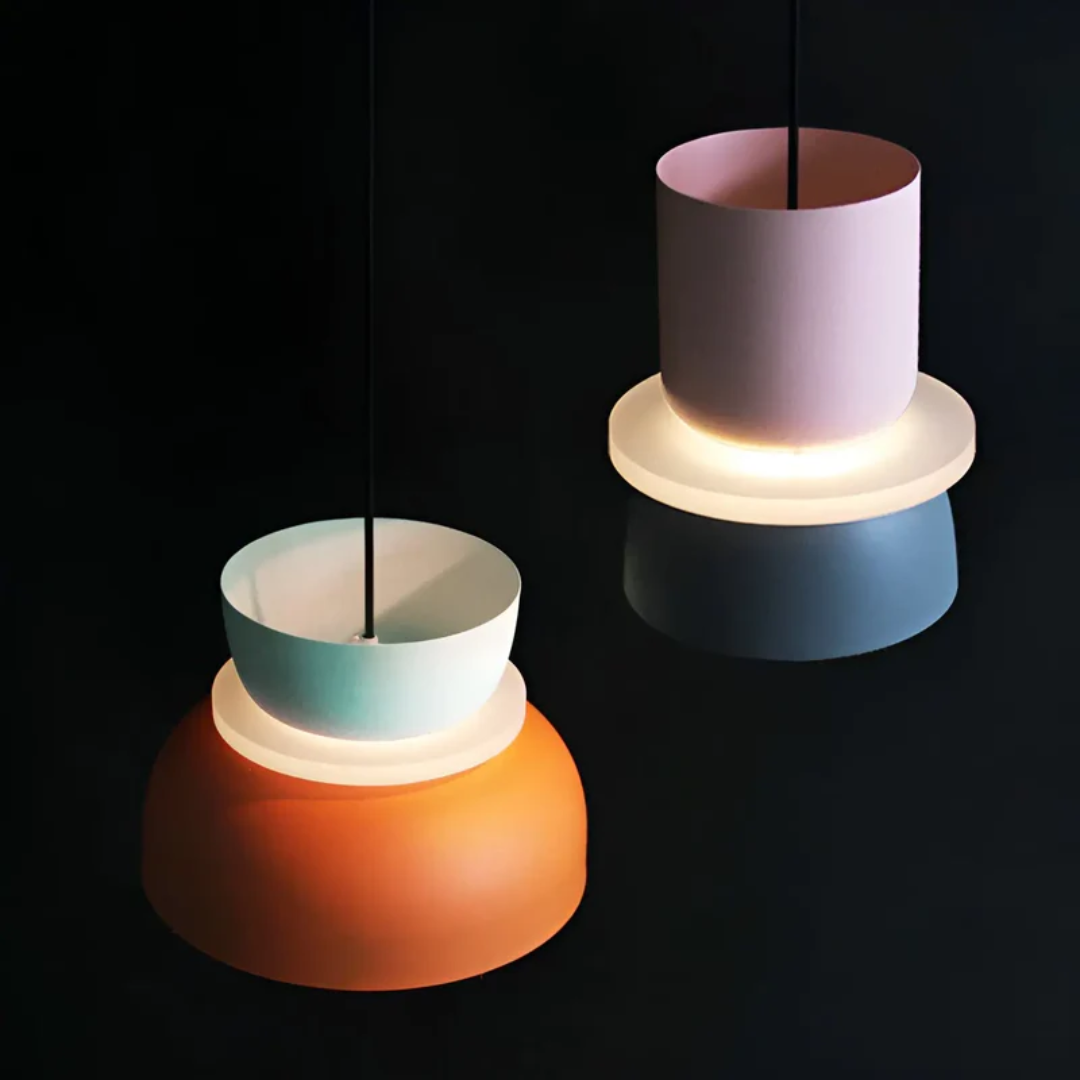 VividGlow macaron LED pendant light in soft blue, stylish modern decor