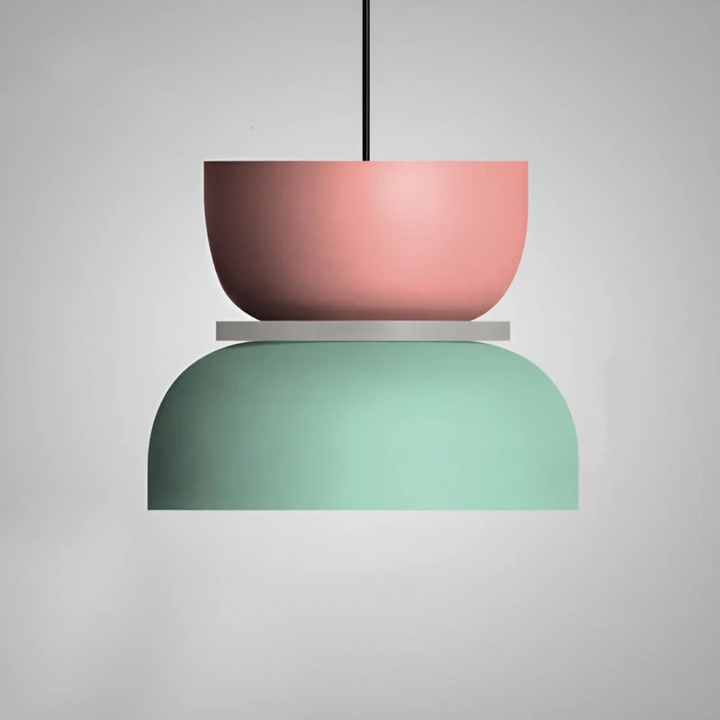 Close-up of VividGlow macaron LED pendant light, showcasing texture