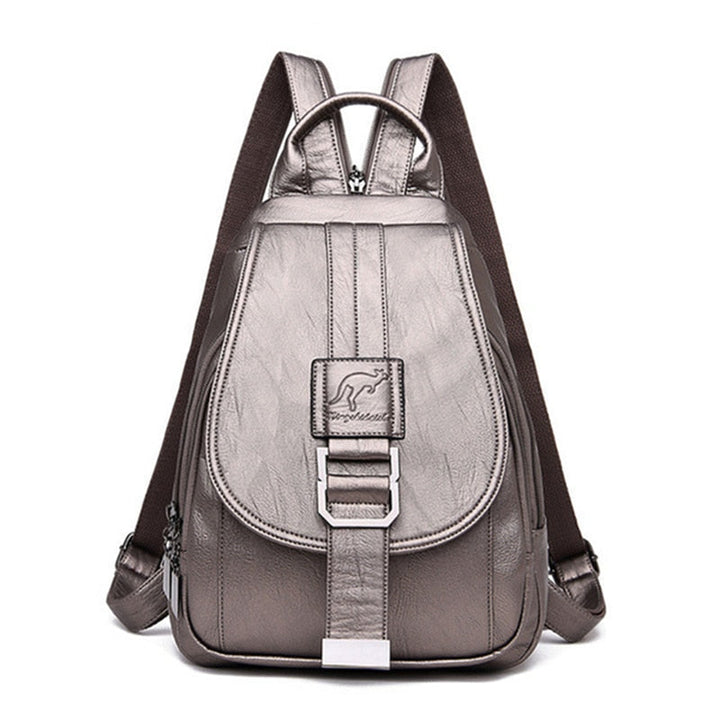 Elegant women's fashion leather backpack. Anti-theft design ensures security & chic style for her.