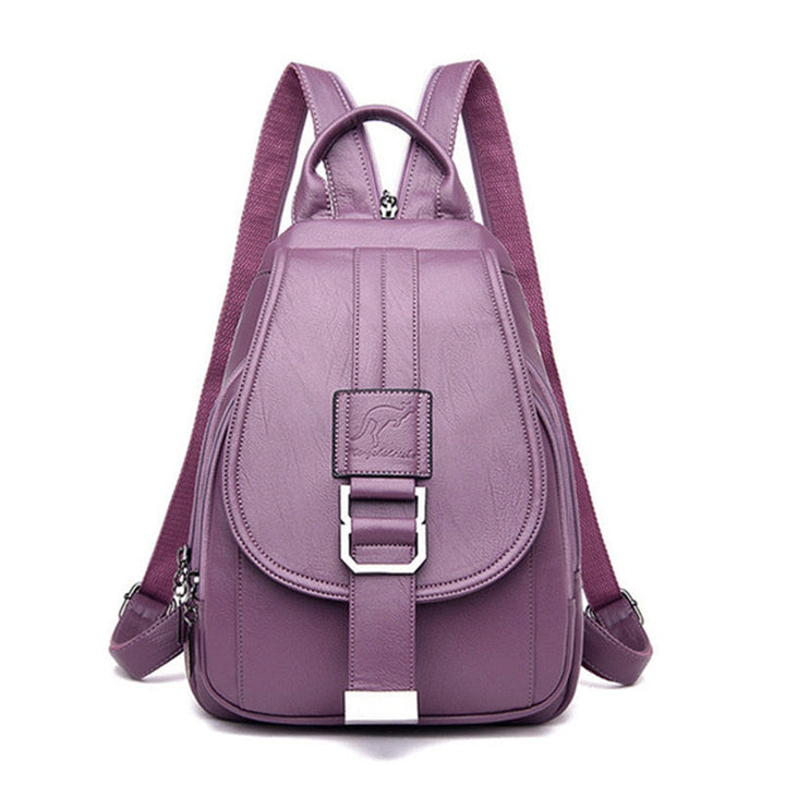 Premium genuine leather anti-theft travel backpack for women. Secure & stylish for daily adventures.