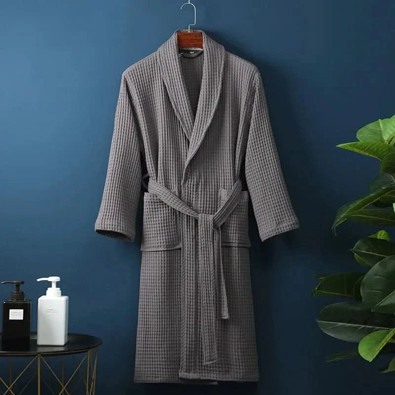 Versatile unisex lightweight bathrobe, perfect lounge wear for home, spa, or everyday soft comfort.
