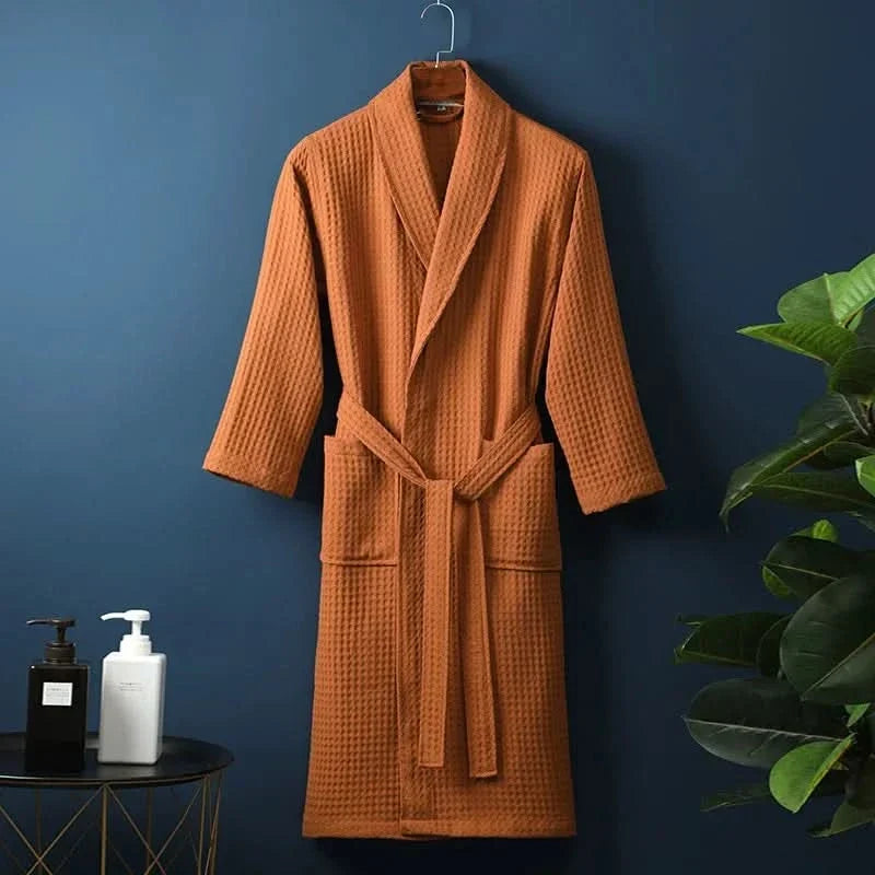 Soft, breathable, lightweight unisex bathrobe for ultimate comfort, quick-dry, perfect as spa or lounge wear.