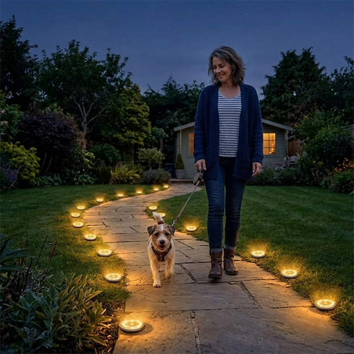 Brighten your outdoor space with warm-glow solar garden path lights, offering eco-friendly LED walkway illumination.