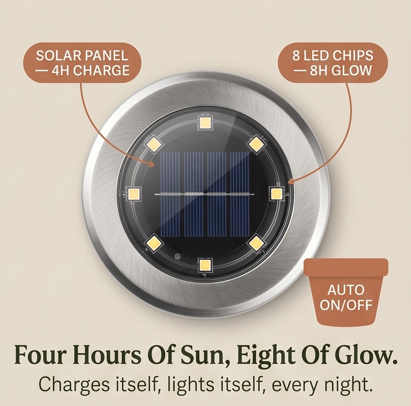 Elegant warm white LED solar lights for outdoor gardens, providing reliable path illumination & landscape decor.