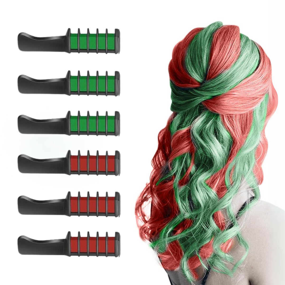 Purple temporary hair chalk comb, making colorful and washable hair fun for children.