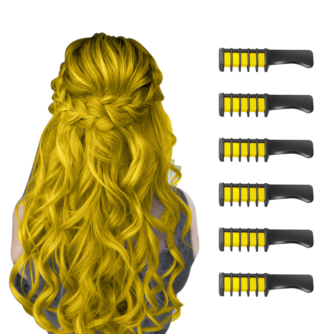 Easy-to-use hair chalk comb for kids, creating temporary, fun hair color without the mess.