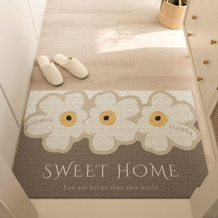 Modern washable indoor door mat for home decor. Non-slip entryway & kitchen mat offers easy clean functionality.