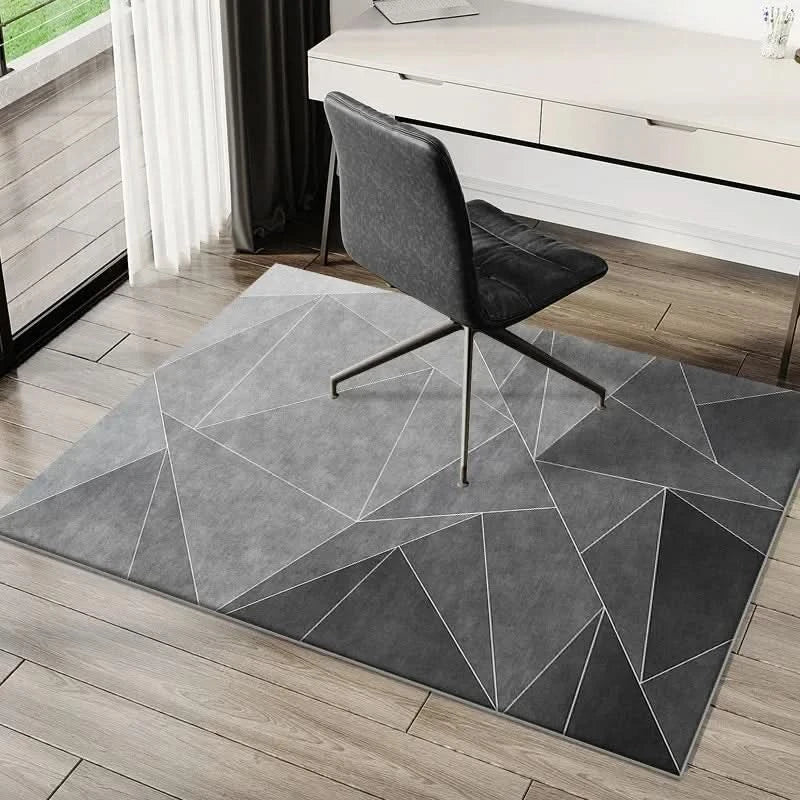 Easy-clean washable chair mat for hard floors, crystal velvet desk mat ideal for busy home office environments.