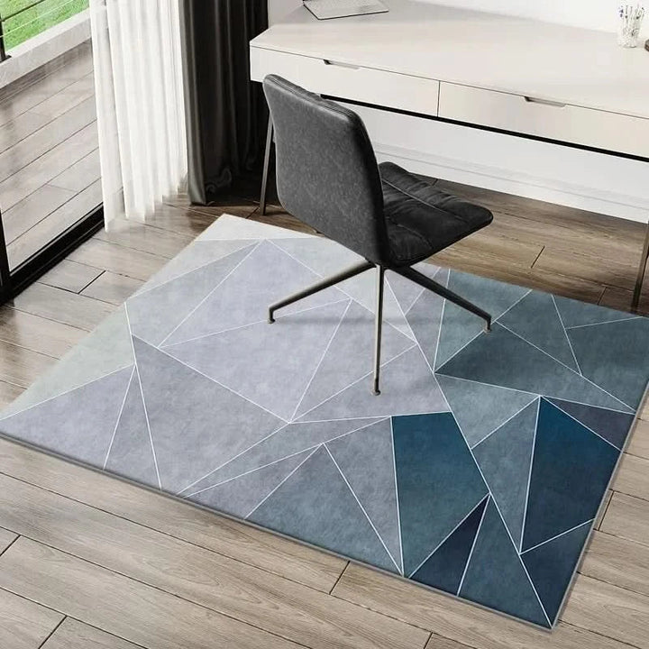 Premium washable desk mat for hard floors, durable crystal velvet texture, ideal floor protector for office chairs.