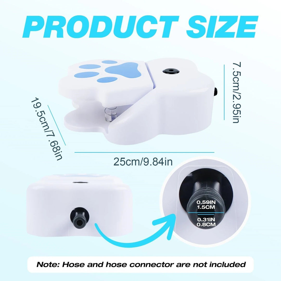Cooling dog water fountain with a paw-activated design, perfect pet accessory for hydration and summer outdoor fun.
