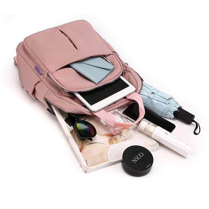Anti-theft laptop backpack with ample space and comfortable straps.