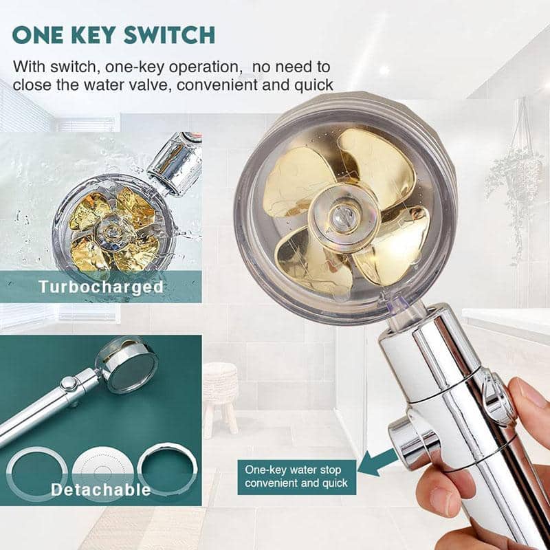 Eco-friendly water-saving universal shower head, delivering powerful high-pressure spray for an efficient, luxurious shower.