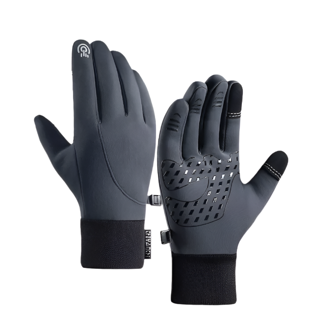 Unisex waterproof thermal winter gloves with touchscreen fingers for cycling, hiking, and cold weather activities.
