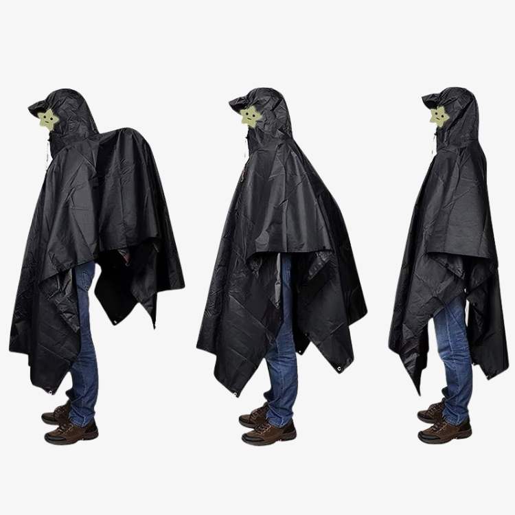 Lightweight, packable unisex waterproof trekking poncho. Ideal rain gear for hiking, camping & travel.