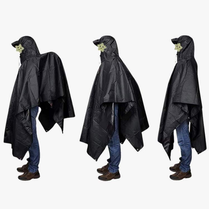 Lightweight, packable unisex waterproof trekking poncho. Ideal rain gear for hiking, camping & travel.