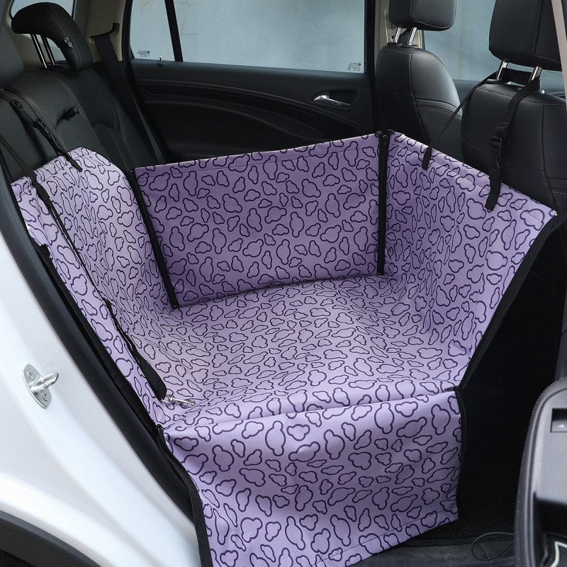 Waterproof dog car seat cover protecting back seat from pets