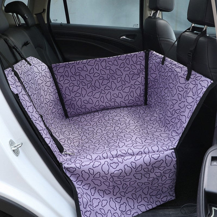 Waterproof dog car seat cover protecting back seat from pets