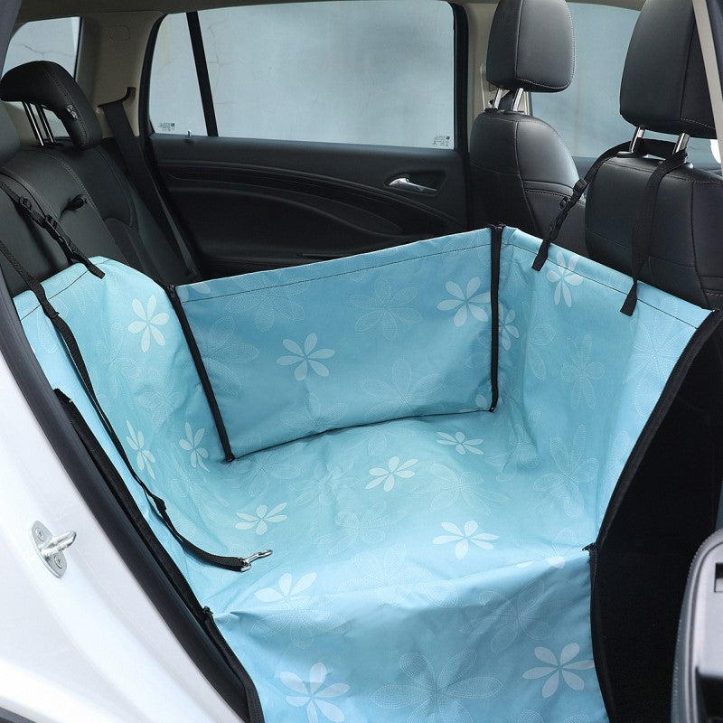 Black waterproof dog seat cover for secure and comfortable pet travel