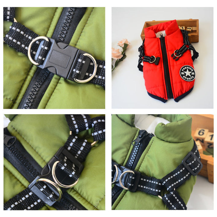 Reflective waterproof dog coat. Protects from rain & cold, offering enhanced visibility for walks in all weather.