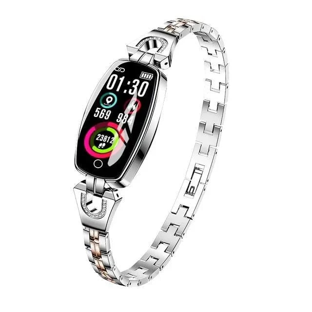 Wearable tech: Women's waterproof smart watch for fitness, heart rate & sleep monitoring.