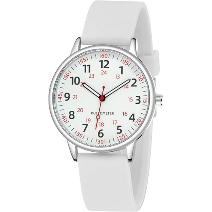 Durable silicone strap nurse watch, waterproof, with a precise second hand, perfect for medical & healthcare use.