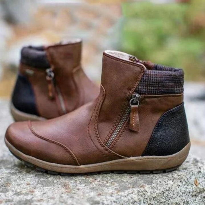 Women's waterproof orthopedic boots with easy-zip. Comfortable, supportive, anti-slip for daily wear.