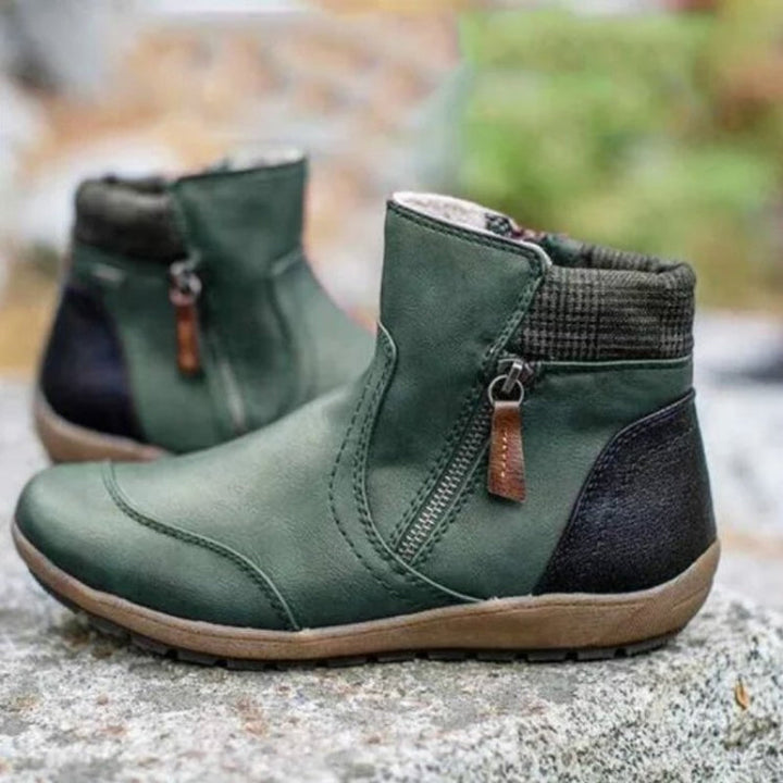 Fashionable women's orthopedic boots, waterproof with convenient zip, supportive for daily wear.