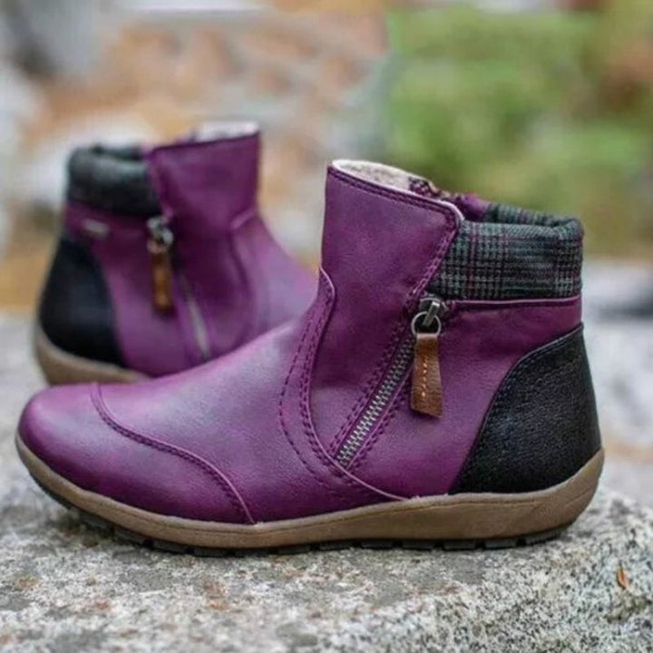 Comfortable & supportive women's waterproof orthopedic boots with easy-zip closure, anti-slip design.