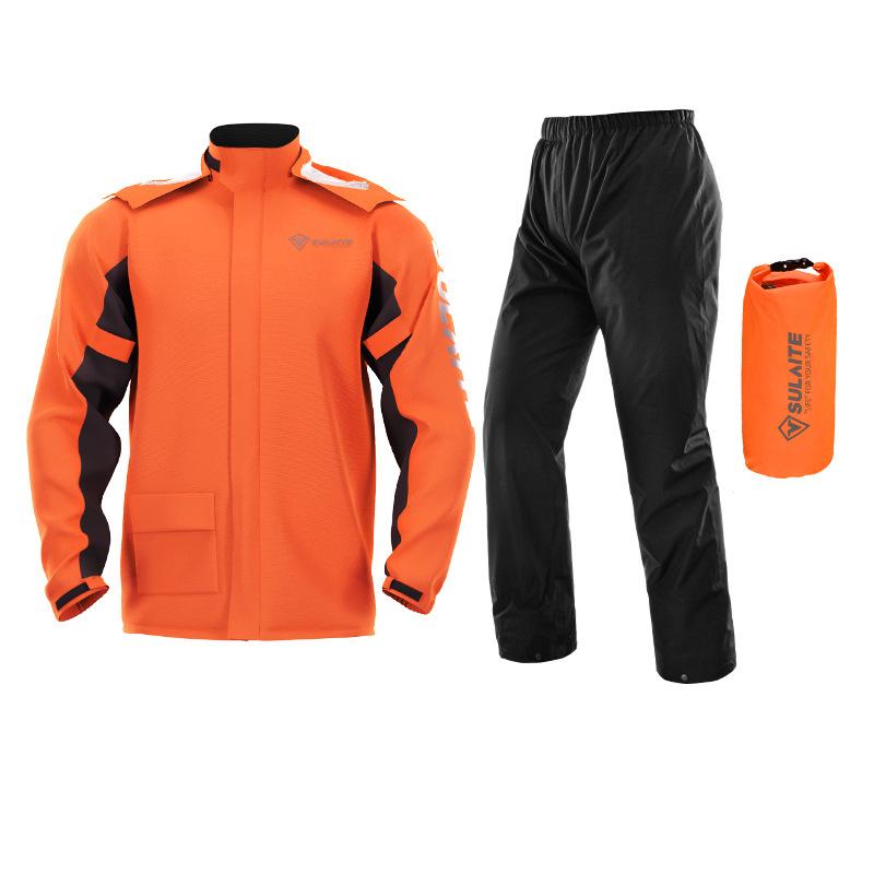 Lightweight men's waterproof rain gear set: jacket & pants for hiking, camping, all-weather.