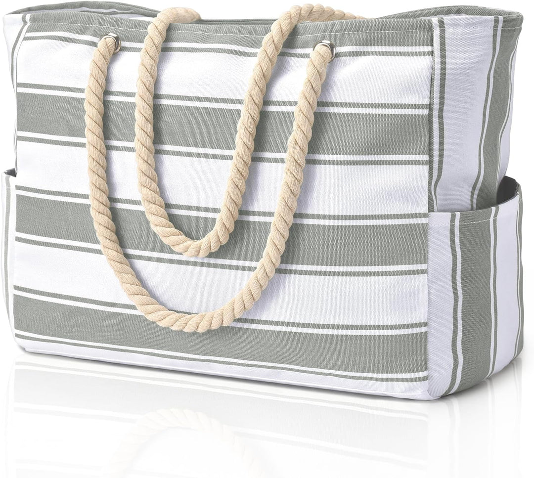 Sandproof oversized tote bag with comfortable straps, in brown.