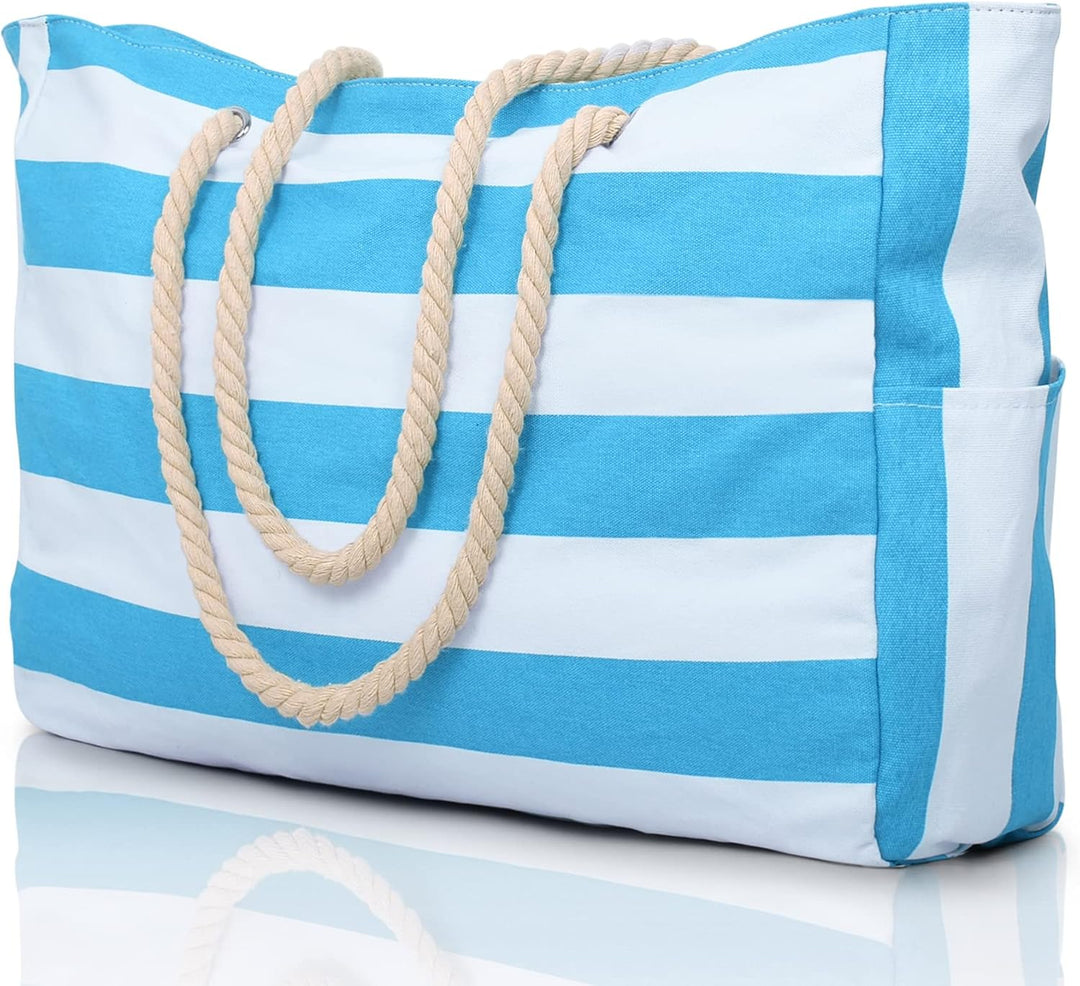 Lightweight oversized beach tote, easy to carry, in lime green.