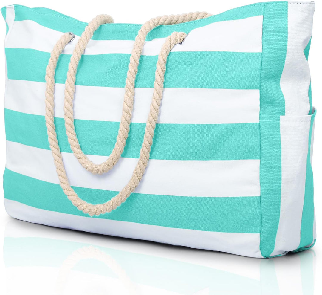 Heavy-duty waterproof beach bag, built to last, in navy blue.