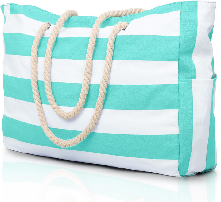 Heavy-duty waterproof beach bag, built to last, in navy blue.