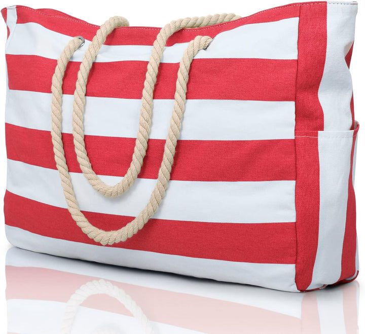 Expansive sandproof tote for all your beach day needs, in burgundy.