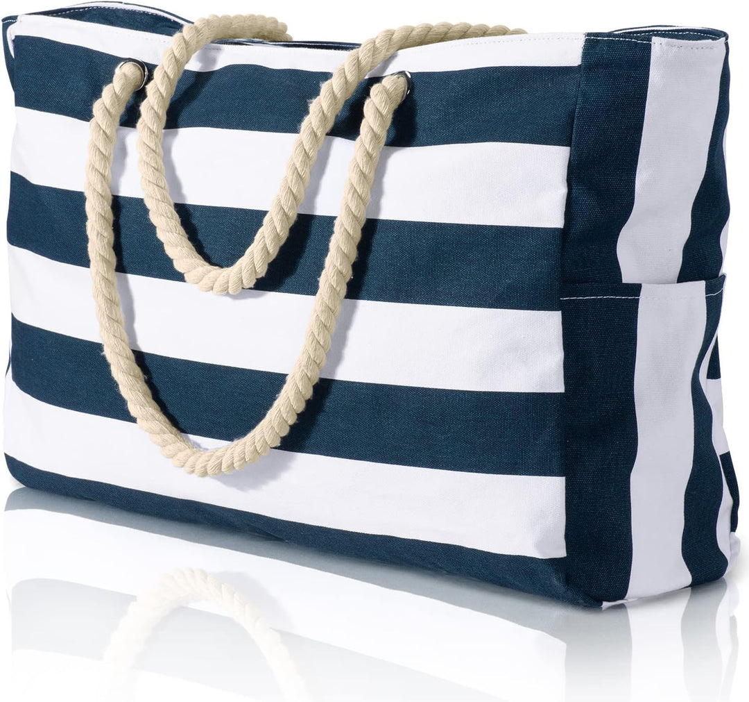 Spacious sandproof tote, keeping your belongings sand-free.