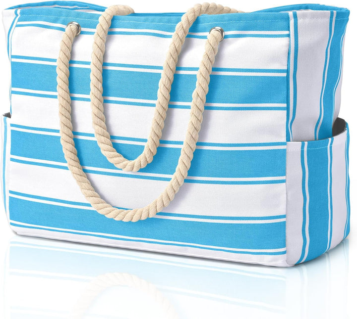 Lightweight oversized tote bag for beach essentials in green.