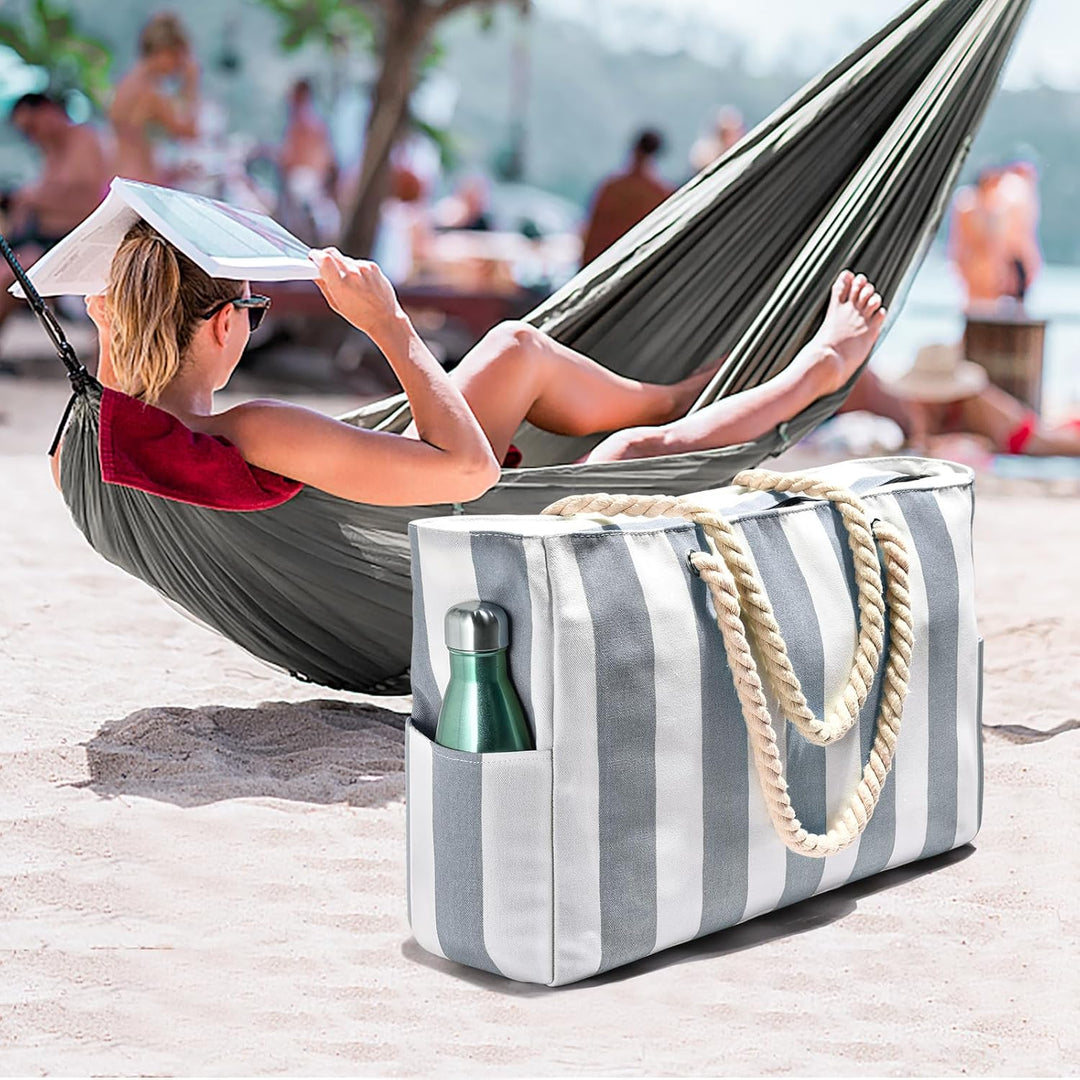 SandAway brand waterproof oversized beach tote, available now.