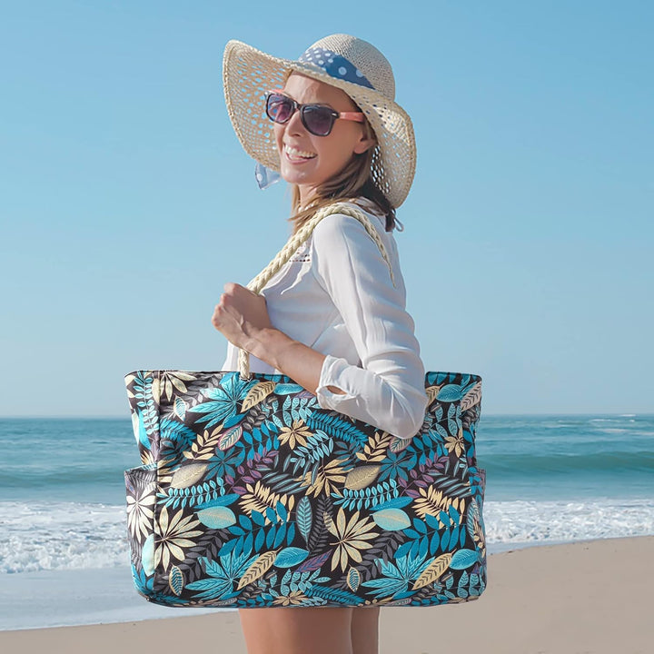 Durable sandproof tote, your companion for sunny days.