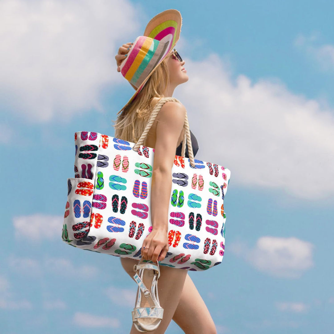 Spacious tote, perfect for a day of sun and fun.