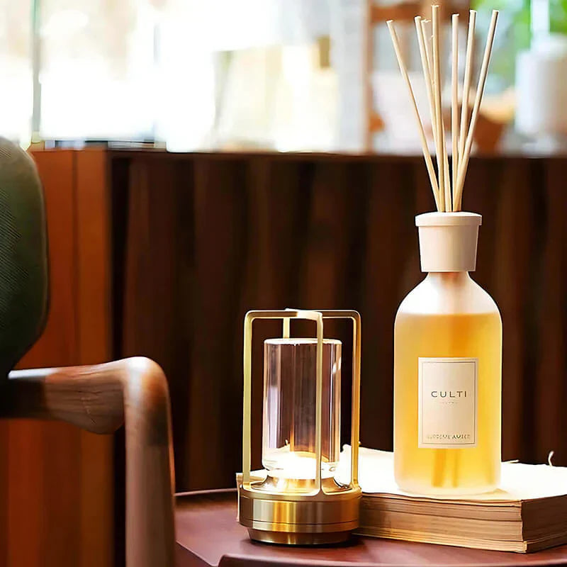 Sleek crystal table lamp, LED, portable and waterproof, designed for versatile decor.